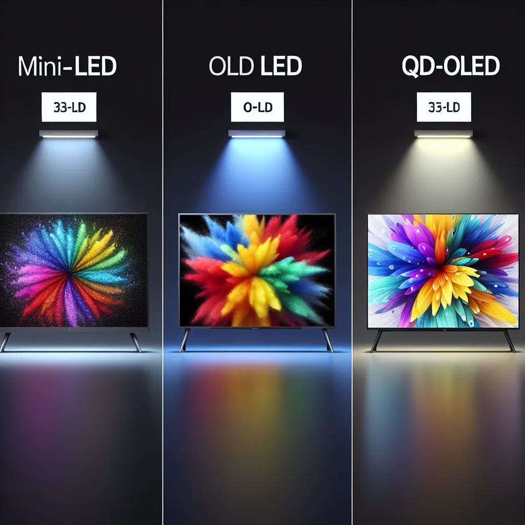 "Comparativa de Televisores Mini-LED, OLED y QD-OLED: Análisis de Calidad-Precio en Tecnología de Pantallas"