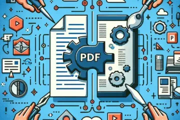 "Software de programas para dividir y unir archivos PDF, mostrando herramientas populares y sus características destacadas en una computadora portátil."
