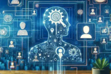 "Imagen de trabajadores colaborando en una oficina moderna, ilustrando cómo las empresas españolas implementan plataformas de inteligencia artificial para la gestión de talento en el entorno laboral."