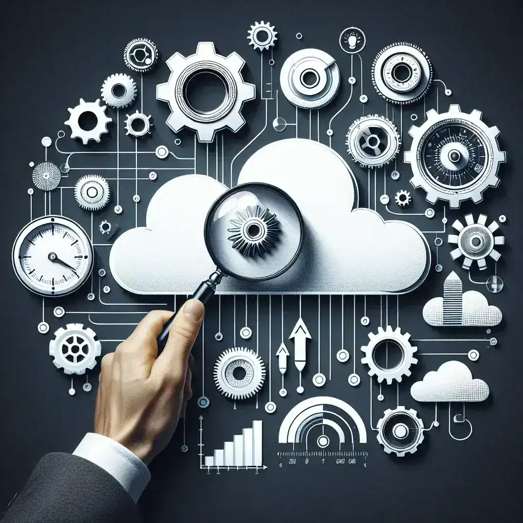 "Infografía sobre herramientas de benchmarking para infraestructura en la nube, destacando métricas clave y estrategias para optimizar el rendimiento en servicios de cloud computing."